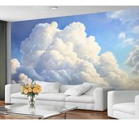 GIVLWF Cloud Large Mural & Home Decor, Blue Sky Wallpaper for Living Room, Pastel Painting Bedroom Wall Paper, Non-Self-Adhesive Sky Inspired Murals for Walls