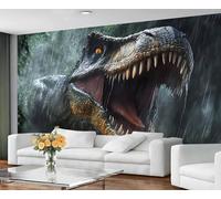 GIVLWF Dinosaur Wallpaper, Jungle Dino Bedroom Wallpaper, T-Rex Wall Paper for Living Room, Not Self Adhesive Tropical Animal Wall Mural, Wildlife Large Mural - Home Decor