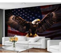 GIVLWF Eagle Living Room Wallpaper Bald Eagles Mural & Wall Decor Patriotic Wallpaper for Bedroom Non Self Adhesive Wall Paper & Mural