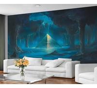 GIVLWF Fantasy Wallpaper & Mural, Mystical Blue Wallpaper for Living Room, Nature Night Scene Wall Paper for Bedroom, Murals & Room Decor - Non Self Adhesive