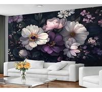 GIVLWF Floral Wallpaper, Retro Floral Bedroom Wallpaper, Boho Florals Wall Paper for Living Room, Not Self Adhesive Rustic Flowers Wall Mural, Simple Large Mural & Room Decor