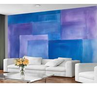 GIVLWF Geometric Bedroom Wallpaper, Medieval Wallpaper for Living Room, Blue and Purple Wall Mural, Non Self Adhesive Wall Paper & Home Decor