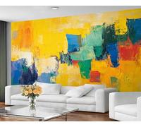 GIVLWF Graffiti Wallpaper & Mural, Medieval Geometric Wallpaper for Living Room, Yellow Graffiti Wall Paper for Bedroom, Murals & Room Decor - Non Self Adhesive