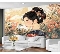GIVLWF Japanese Wallpaper for Bedroom, Asian Girl Living Room Wallpaper, Traditional Mural Wall Paper, Non Self Adhesive, Wall Murals & Home Decor