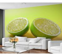 GIVLWF Lemon Wallpaper Mural, Fruit Green Bedroom Wallpaper, Summer Wall Paper for Living Room, Non Self Adhesive, Wall Murals & Home Decor