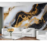 GIVLWF Marble Wallpaper for Bedroom - Black and Gold Art Living Room Wallpaper - Luxury Stone Mural Wall Paper Non Self Adhesive Abstract Modern Wall Murals & Home Decor