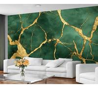 GIVLWF Marble Wallpaper Mural - Green Marble Wall Mural & Home Decor, Bedroom Wallpaper, Wall Paper for Living Room, Not Self Adhesive, Gold Texture