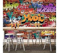 GIVLWF Modern Creative Graffiti Photo Wallpaper Mural, Tiles Render Lllustration Decoration Murals, Wall Mural for Children's Room Home Decoration 250 x 175 cm