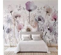 GIVLWF Modern Watercolor Hand-Painted Style Wall Mural Photo Wallpaper, Lilac Floral Wall Mural, Murals Wall Art Print for Bedroom Living Room Home Decoration 400 x 280 cm