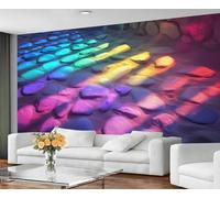GIVLWF Neon Wallpaper & Wall Mural, Stone Texture Bedroom Wallpaper, Colorful Wall Paper for Living Room, Mural & Home Decor - Non Self Adhesive