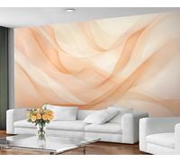 GIVLWF Peach Wallpaper Mural & Wall Decor, Flowing Waves Bedroom Wallpaper, Translucent Texture Wall Paper for Living Room, Non-Self-Adhesive Gentle Murals for Walls