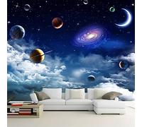 GIVLWF Sci-Fi Universe Star Wall Mural Photo Wallpaper, Mars Jupiter Moon Planet Wall Mural, Murals Wall Art Print for Bedroom Living Room Home Decoration 400 x 280 cm