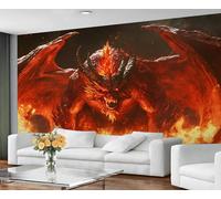 GIVLWF Self Adhesive Wallpaper - Dragons Wallpaper for Living Room, Western Dragon Bedroom Wall Paper, Flame Animals Wall Mural & Home Decor, Peel and Stick