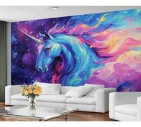 GIVLWF Self Adhesive Wallpaper - Fantasy Horse Wallpaper for Living Room, Galactic Horse Bedroom Wall Paper, Colorful Animals Wall Mural & Home Decor, Peel and Stick