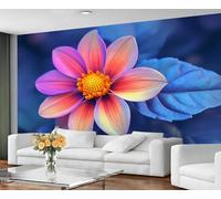 GIVLWF Self Adhesive Wallpaper - Floral Wallpaper for Living Room, Blooming Flowers Bedroom Wall Paper, Gradient Floral Wall Mural & Home Decor, Peel and Stick