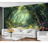 GIVLWF Self Adhesive Wallpaper - Spring Wallpaper for Living Room, Fairy Tale Forests Bedroom Wall Paper, Fantasy Landscape Wall Mural & Home Decor, Peel and Stick