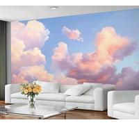 GIVLWF Sky Cloud Wallpaper, Pastel Sky Bedroom Wallpaper, Smoky Clouds Wall Paper for Living Room, Not Self Adhesive Sunshine Wall Mural, Natural Landscape Large Mural & Room Decor