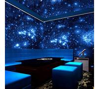 GIVLWF Stereo Blue Night Universe Wallpaper Photo, Space Shining Stars Murals Wall Art, Wall Mural Art Prin for Dining Room Kitchen Home Decoration 430 x 300 cm