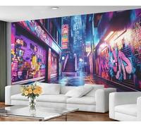 GIVLWF Street Art Graffiti Wallpaper, City Graffiti Peel and Stick Wallpaper for Living Room, Hip Hop Wall Murals for Bedroom, Abstract Large Mural & Boys Room Decor, Painting Wall Paper