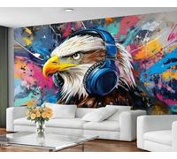 GIVLWF Street Art Graffiti Wallpaper, Eagle Graffiti Bedroom Wallpaper Murals, Hippie Wall Paper for Living Room, Abstract Large Mural & Boys Room Decor, Painting Not Self Adhesive