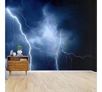 GIVLWF Summer Wind Storm Lightning Wallpaper Mural, Thunder and Lightning Decoration Murals, Wall Decoration for Bedroom Living Room 150 x 70cm