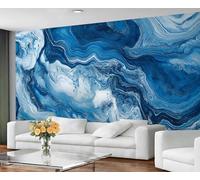 GIVLWF Wallpaper - Abstract Marble Home Decor & Mural, Blue Gradient Bedroom Wallpaper, Fluid Texture Wall Paper for Living Room, Large Wall Mural (Not Self-Adhesive)