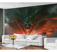 GIVLWF Wallpaper - Anime Dragon Home Decor & Mural, Western Dragon Bedroom Wallpaper, Fantasy Dragon Wall Paper for Living Room, Large Wall Mural (Not Self-Adhesive)