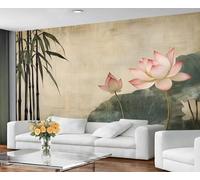 GIVLWF Wallpaper - Asian Painting Home Decor & Mural, Self Adhesive Wallpaper for Living Room, Plant Flower Wall Mural, Traditional Oriental Bedroom Wall Paper, Peel and Stick