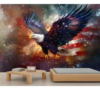 GIVLWF Wallpaper - Bald Eagle Home Decor& Large Mural, American Eagle Bedroom Wall Paper, Wallpaper for Living Room, Not Self Adhesive Wall Mural, Independence Day