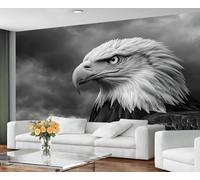 GIVLWF Wallpaper - Bald Eagle Home Decor & Large Mural, Gray Animals Wallpaper for Living Room, Bedroom Wall Paper, Wall Mural - Not Self Adhesive, American Eagle