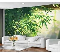 GIVLWF Wallpaper - Bamboo Forest Home Decor & Large Mural, Spring Botanical Wallpaper for Living Room, Bedroom Wall Paper, Wall Mural - Not Self Adhesive, Green Botanical