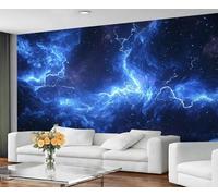 GIVLWF Wallpaper Blue Home Decor & Mural, Blue Clouds Bedroom Wallpaper, Lightning Wall Paper for Living Room, Large Wall Mural - Not Self-Adhesive