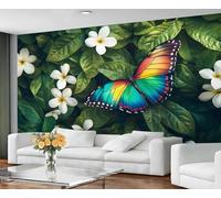 GIVLWF Wallpaper - Butterfly Home Decor & Large Mural, Nordic Florals Wallpaper for Living Room, Bedroom Wall Paper, Wall Mural - Not Self Adhesive, Green Botanicals