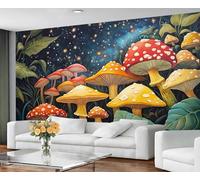 GIVLWF Wallpaper - Cartoon Kids Home Decor & Large Mural, Mushroom Forest Wallpaper for Living Room, Bedroom Wall Paper, Wall Mural - Not Self Adhesive, Fantasy Botanical