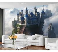 GIVLWF Wallpaper, Castle Large Mural & Room Decor, Gothic Castle Bedroom Wallpaper, Mid-Century Wall Paper for Living Room, Non-Self-Adhesive, Murals for Walls