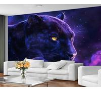 GIVLWF Wallpaper - Cheetah Print Home Decor & Mural, Self Adhesive Wallpaper for Living Room, Purple Leopard Bedroom Wall Paper, Wall Mural - Peel and Stick, Mystical Animals Decor