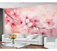 GIVLWF Wallpaper - Cherry Blossom Home Decor & Mural, Self Adhesive Wallpaper for Living Room, Japanese Flowers Wall Mural, Oriental Florals Bedroom Wall Paper, Peel and Stick
