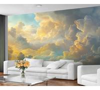 GIVLWF Wallpaper Clouds Home Decor & Mural, Sky Bedroom Wallpaper, White Cloud Wall Paper for Living Room, Large Wall Mural - Not Self-Adhesive