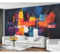 GIVLWF Wallpaper - Colorful Grunge Home Decor & Mural, Self Adhesive Wallpaper for Living Room, Graffiti Art Wall Mural, Simple Abstract Bedroom Wall Paper, Peel and Stick