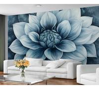 GIVLWF Wallpaper - Dahlias Home Decor & Large Mural, Blooming Flowers Wallpaper for Living Room, Bedroom Wall Paper, Wall Mural - Not Self Adhesive, Retro Floral