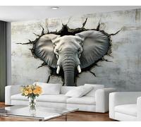 GIVLWF Wallpaper - Elephant Home Decor & Large Mural, Abstract Gray Animal Wallpaper for Living Room, Bedroom Wall Paper, Wall Mural - Not Self Adhesive, Comic Animals