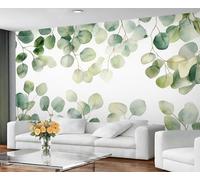 GIVLWF Wallpaper - Eucalyptus Leaves Home Decor & Large Mural, Watercolor Leaves Wallpaper for Living Room, Bedroom Wall Paper, Wall Mural - Not Self Adhesive, Nordic Greenery