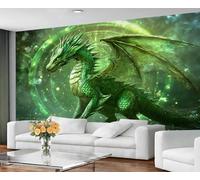 GIVLWF Wallpaper - Fantasy Dragon Home Decor & Large Mural, Western Dragon Wallpaper for Living Room, Bedroom Wall Paper, Wall Mural - Not Self Adhesive, Green Animals