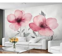 GIVLWF Wallpaper - Floral Home Decor & Large Mural, Pink Flowers Wallpaper for Living Room, Bedroom Wall Paper, Wall Mural - Not Self Adhesive, Watercolor Floral