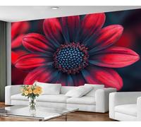 GIVLWF Wallpaper - Flowers Home Decor & Large Mural, Red Daisy Wallpaper for Living Room, Bedroom Wall Paper, Wall Mural - Not Self Adhesive, Blooming Floral