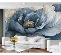 GIVLWF Wallpaper - Flowers Home Decor & Large Mural, Retro Blue Floral Wallpaper for Living Room, Bedroom Wall Paper, Wall Mural - Not Self Adhesive, Blooming Floral