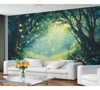 GIVLWF Wallpaper - Forest Home Decor & Large Mural, Fairytale Forest Wallpaper for Living Room, Bedroom Wall Paper, Wall Mural - Not Self Adhesive, Fantasy Greens