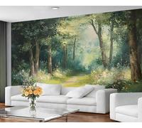 GIVLWF Wallpaper - Forest Mural & Home Decor, Spring Forest Bedroom Wallpaper, Nature Painting Wall Paper for Living Room, Not Self Adhesive - Large Wall Mural & Room Decor