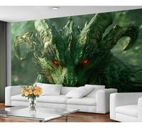 GIVLWF Wallpaper - Green Dragon Home Decor & Mural, Self Adhesive Wallpaper for Living Room, Fantasy Dragon Wall Mural, Jungle Animal Bedroom Wall Paper, Peel and Stick