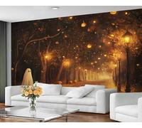 GIVLWF Wallpaper & Halloween Decor, London Bedroom Wallpaper, Golden Landscape Wall Paper for Living Room, Not Self Adhesive - Mysterious Home Decor & Wall Mural